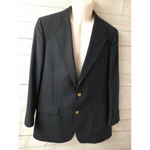 Vtg Bill Blass Blazer Mens Sz 41 Jacket Black Gold Button Union Workers
